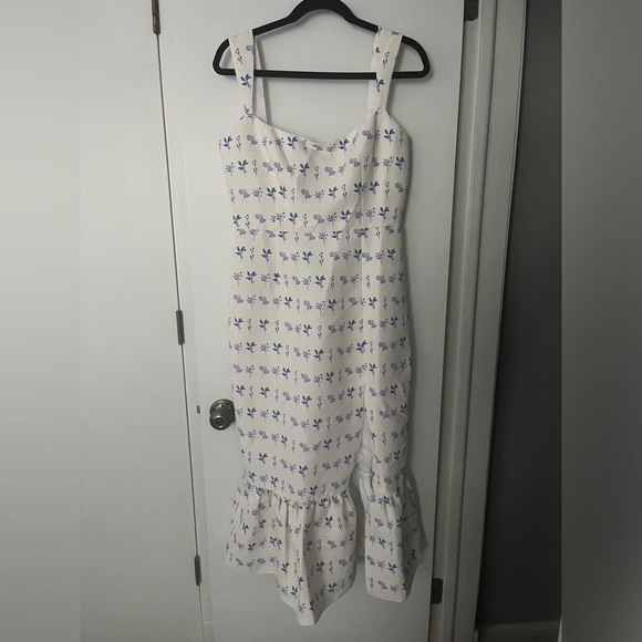 NWT Sachin and Babi White Floral Midi Dress - Picture 2 of 3